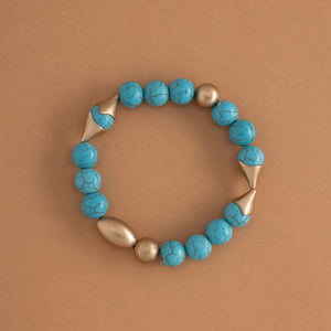 TURQUOISE BEAD STRETCHY BRACELET [FW24]