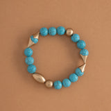 TURQUOISE BEAD STRETCHY BRACELET [FW24]