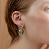 AMAZONITE GOLD BEZEL EARRINGS [FW24]