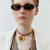 TIGER EYE BROWN COTTON NECKLACE [FW24]