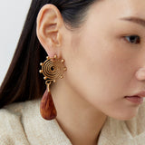 STARTBURST BROWN DROP EARRINGS [FW24]