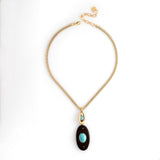 BROWN TURQUOISE PENDANT NECKLACE [FW24]