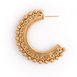 GOLD BALL STUD C-HOOK EARRINGS [FW24]