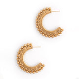 GOLD BALL STUD C-HOOK EARRINGS [FW24]