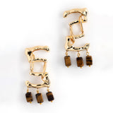 AZTEC GOLD TIGER EYE EARRINGS [FW24]