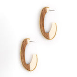 FLAT ASSYMETRICAL BROWN CREME EARRINGS [FW24]