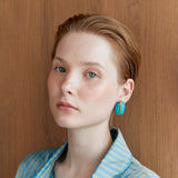 OVAL TURQUOISE STONE EARRINGS [FW24-D]