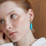 BLUE ELONGATED STONE DROP EARRINGS [FW24-D]