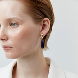 LAPIS ELONGATED STONE DROP EARRINGS [FW24-D]