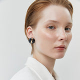 BLACK AGATE STONE EARRINGS [FW24-D]