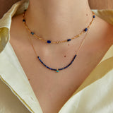 LAPIS LAZULI GOLD DAINTY NECKLACE [FW24-D]