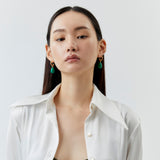 GREEN C-HOOK EARRINGS [FW24-D]