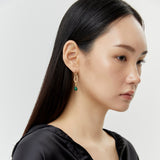 MALACHITE GOLD CHAIN EARRINGS [FW24-D]