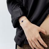 LAPIS COIN STONE BRACELET [FW24-D]