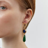 BLUE GREEN STOEN DROP EARRINGS [FW24-D]