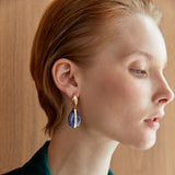 SODALITE OVAIL STONE EARRINGS [FW24-D]