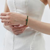 MALACHITE GOLD CHAIN BRACELET [FW24-D]