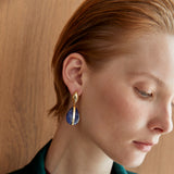 SODALITE OVAIL STONE EARRINGS [FW24-D]