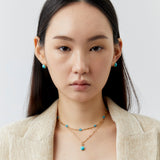 TURQUOISE GOLD DAINTY NECKLACE [FW24-D]