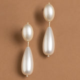 DOUBLE DROP WHITE PEARL EARRINGS