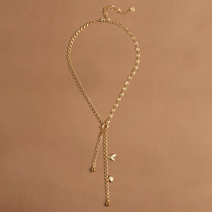 GOLD CHAIN LARIAT NECKLACE