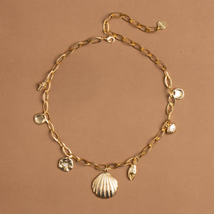 NATURAL STONE CHARM GOLD NECKLACE