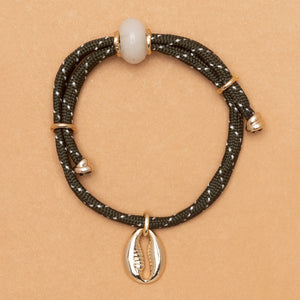 WHITE AGATE OCEAN DRAWSTRING BRACELET