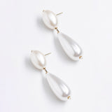 DOUBLE DROP WHITE PEARL EARRINGS