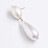 DOUBLE DROP WHITE PEARL EARRINGS