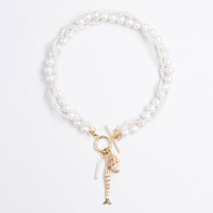 WHITE PEARL TWIST NECKLACE