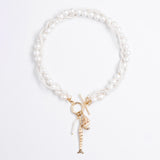 WHITE PEARL TWIST NECKLACE