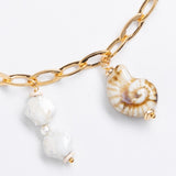 CREAM MIX CHARM GOLD NECKLACE