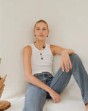 WHITE LAPIS BEADED DROP CHARM NECKLACE