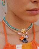 MONTANA ORANGE OCEAN CHARM NECKLACE