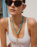 CRYSTAL TURQUOISE FASHION LARIAT NECKLACE