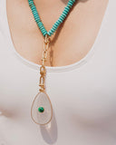 CRYSTAL TURQUOISE FASHION LARIAT NECKLACE