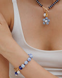 WHITE LAPIS ASSYMETRICAL BEAD BRACELET