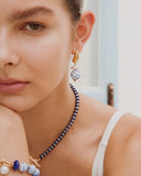 WHITE LAPIS ASSYMETRICAL BEAD BRACELET