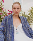 WHITE LAPIS FRINGE BEAD EARRINGS