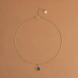 ROUND GREEN PENDANT NECKLACE [FW24-D]