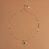 ROUND GREEN PENDANT NECKLACE [FW24-D]