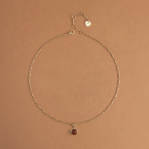 ROUND BROWN PENDANT NECKLACE [FW24-D]