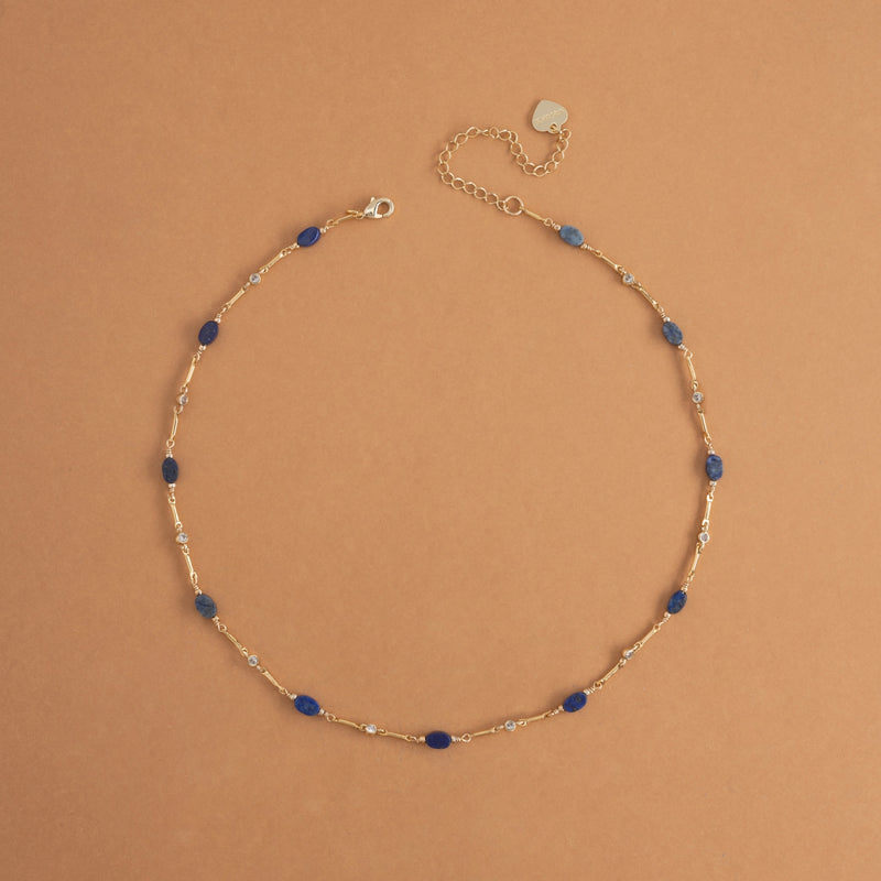 LAPIS LAZULI GOLD DAINTY NECKLACE [FW24-D]