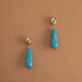 BLUE ELONGATED STONE DROP EARRINGS [FW24-D]