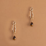 TIGER EYE GOLD CHAIN EARRINGS [FW24-D]