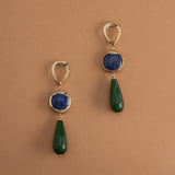 BLUE GREEN STOEN DROP EARRINGS [FW24-D]