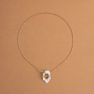 WHITE PEARL GOLD NECKLACE [FW24-D]