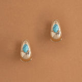 TURQUOISE HUGGIE EARRINGS [FW24-D]