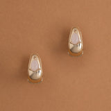 ROSE QUARTZ HUGGIE EARRINGS [FW24-D]