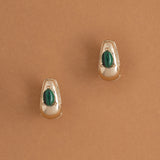 MALACHITE HUGGIE EARRINGS [FW24-D]